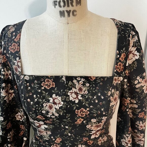 ABERCROMBIE & FITCH Square Neck Floral Blouse Balloon Sleeve Size XS - Picture 5 of 10